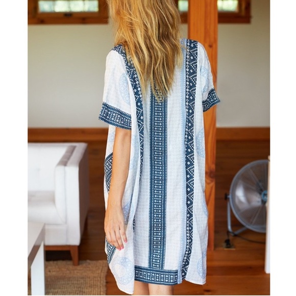 INDIA COLLECTION BY EMERSON FRY
Cerulean Emerson Short Caftan NET O/S - Picture 3 of 8